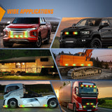 Nilight 4PCS LED Strobe lights 12V 24V Sync Feature Amber Green 24LED Emergency Hazard Warning Lights with Controller Hard Wire or Cigarette Lighter Plug for Car Truck RVs Campers