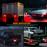 Tail Brake Turn Reverse Lights LED Trailer Light Kit 6 Inch Oval Stop Turn Taillight 2 Inches Round Red Amber Side Marker Lights 9 LED ID Bar for 12V RV Camper Caravan Truck Bus Boat