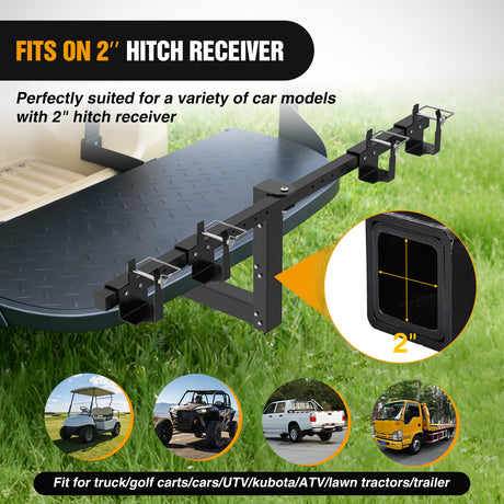 Tow Hooks & Truck Tie Downs & Anchors Dual Trash Can Hauler Hitch Adjustable Height Garbage Can Towing Hitch Carrier Double Trash Can Transporter Trailer Hitch for Truck SUV ATV UTV Golf Cart Lawn Tractor with 2 Inch Receiver