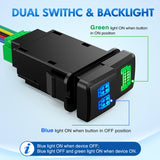 Nilight LED Light BAR & LED Work Lights Dual Push Button Switch 12V ON Off Switches with Connector Wire Kit 1.54Inch x 0.83Inch Replacement for Toyota Tacoma Tundra 4Runner FJ Cruiser Hilux Fortuner