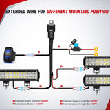 Nilight 16AWG LED Light Bar Wiring Harness Kit 12V On Off 5Pin Rocker Switch Laser Waterproof Toggle Power Relay Blade Fuse for Cars Boat ATV Trucks - 3 Leads Bule