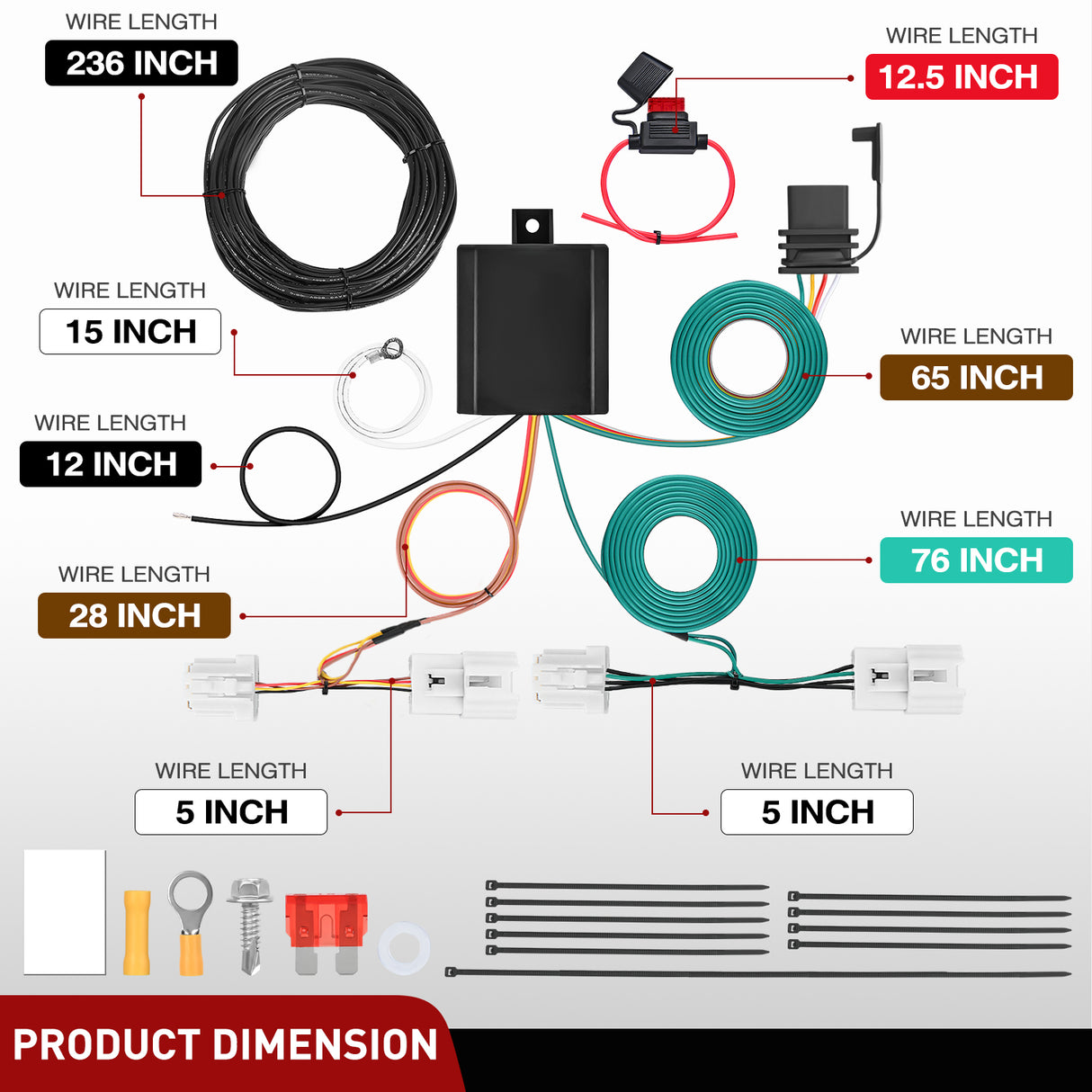 4 Pin Trailer Wiring Harness Kit 56033 Vehicle Side Connector Plug Custom for 2007 2008 2009 2010 2011 2012 2013 2014 2015 Infiniti Sedan G25 G35 G37 Q60 (Simple Fit Tow Hitch Harness)