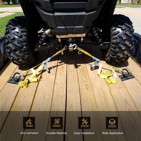 Nilight 2Pcs 1/2inch D Rings for Trailers Heavy Duty Trailer Tie Down Rings, Incl. Mounting Hardware, Forged Steel Bolt-On Grab with Back Plates Compatible with Tractor RV UTV Truck, Max 12000Lbs, Black