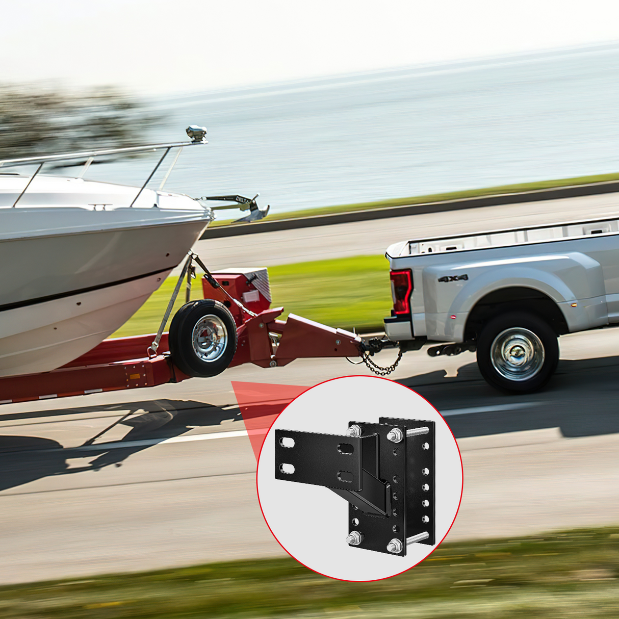 Nilight Spare Tire Carrier Trailer Spare Tire Mount Boat Trailer Carrier Bracket Utility Trailer Accessories Fits 4 &amp; 5 &amp; 6 Lugs Trailer Wheels on 4Inch 4.5Inch 4.75Inch 5Inch and 5.5Inch Bolt Patterns 150 Lbs