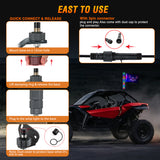 1Pc 2FT Spiral Antenna Bluetooth Remote App Control Led Fat Whip Light