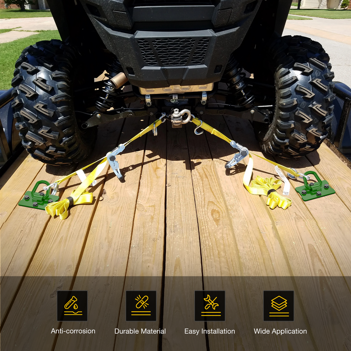 Nilight 2Pcs 1/2inch D Rings for Trailers Heavy Duty Trailer Tie Down Rings, Incl. Mounting Hardware, Forged Steel Bolt-On Grab with Back Plates Compatible with Tractor RV UTV Truck, Max 12000Lbs, Green