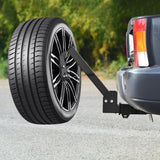 Trailer Hitch Spare Tire Carrier Adjustable Hitch Spare Tire Mount for Truck SUV ATV UTV for 2 Inch Receiver Fits 4 & 5 & 6 Lugs Trailer Wheels