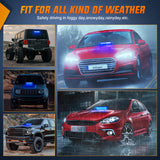 12LED Traffic Advisor Strobe Light Bar Blue Emergency Warning Hazard Safety Dash Front/Rear Windshield Flashing Lights for Cars Trucks Police Firefighter Plow Construction Vehicles
