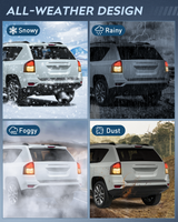 Nilight Taillight Assembly Compatible with 2014 2015 2016 2017 Jeep Compass Tail Light OE Style Rear Lamp Replacement Driver and Passenger Side w/Bulbs