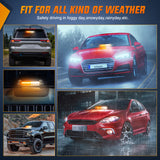 Nilight 12LED Traffic Advisor Strobe Light Bar Amber White Emergency Warning Hazard Safety Dash Front/Rear Windshield Flashing Lights for Cars Trucks Police Firefighter Plow Construction Vehicles