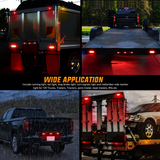 Nilight LED Trailer Light Kit 6 Inch Oval Stop Turn Taillight 2 Inches Round Red Amber Side Marker Lights 9 LED ID Bar for 12V RV Camper Caravan Truck Bus Boat