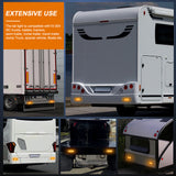 5.5 Inch Aluminum Housing Tail Light 2 PCS 24 LED Amber Left Right Turn Signals Marker Lights Surface Mount IP67 Waterproof for 10-30V RV Camper Trailer Truck Bus Boat