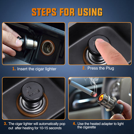 Nilight 12V Cigarette Lighter Car Replacement Socket with Terminals Wires Built-in Fuse auto cigarette lighter adapter push button car accessory replacement plug for Car Truck RV ATV UTV Marine Boat