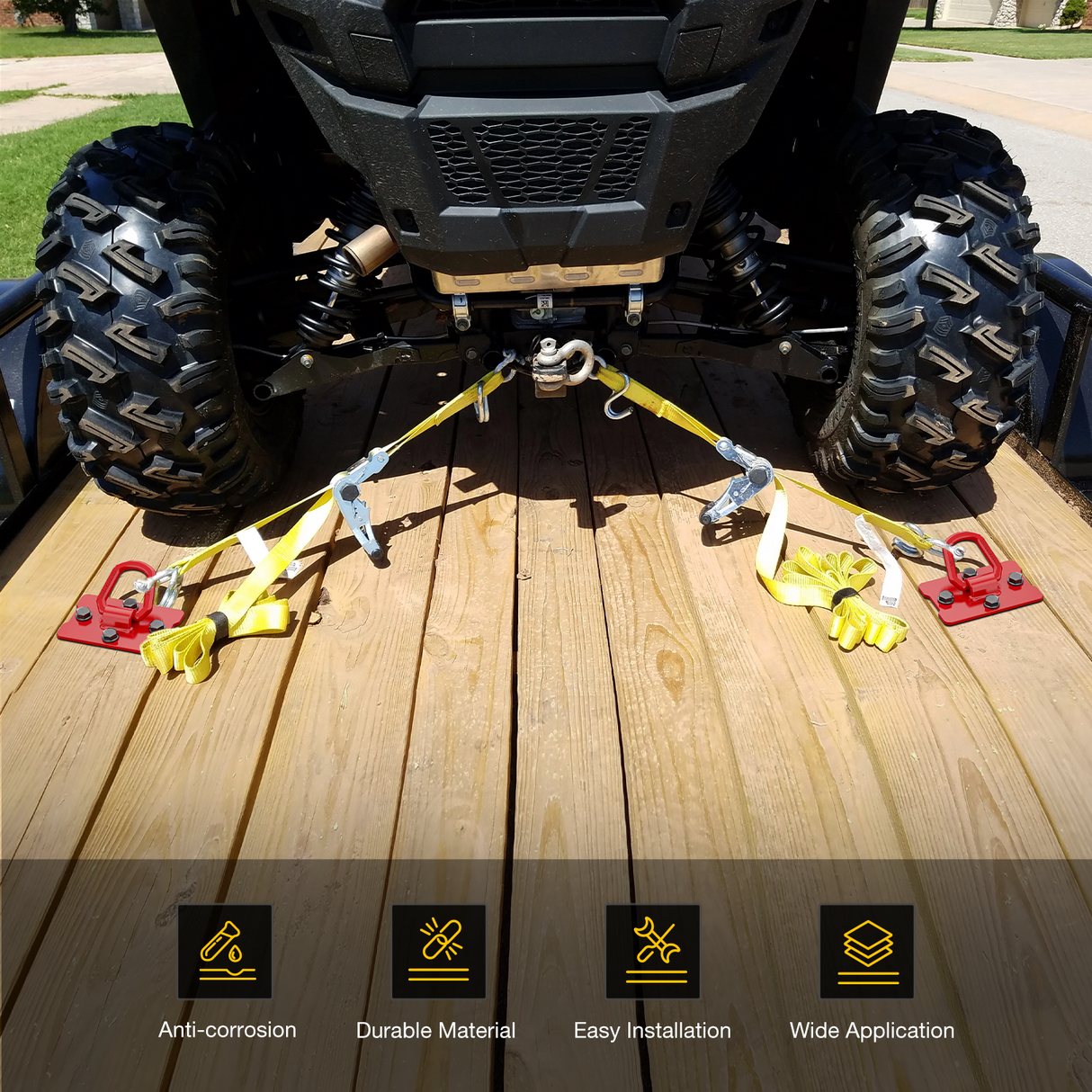 Nilight 2Pcs 1/2inch D Rings for Trailers Heavy Duty Trailer Tie Down Rings, Incl. Mounting Hardware, Forged Steel Bolt-On Grab with Back Plates Compatible with Tractor RV UTV Truck, Max 12000Lbs, Red