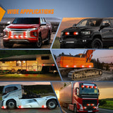 Nilight 4PCS LED Strobe lights 12V 24V Sync Feature Red White 24LED Emergency Hazard Warning Lights with Controller Hard Wire or Cigarette Lighter Plug for Car Truck RVs Campers