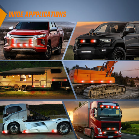 Nilight 4PCS LED Strobe lights 12V 24V Sync Feature Red White 24LED Emergency Hazard Warning Lights with Controller Hard Wire or Cigarette Lighter Plug for Car Truck RVs Campers