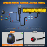 Nilight Side Shooter Light Bar 12Inch Triple Row Spot Flood Combo Yellow Beam Work Lights with 5Pin Rocker Switch Wiring Harness Kit for Off-Road Lighting on Truck SUV ATV UTV
