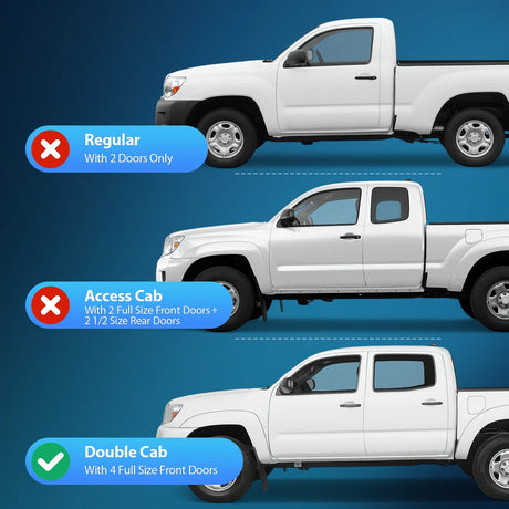 Nilight Window Rain Guards for Toyota Tacoma Double Cab 2005-2015 2010 2011 2012 2013 2014 2015, Out-Channel Window Visors Vent Wind Deflectors-4PCS
