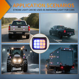 Nilight 12LED Magnetic Wireless Trailer Lights 2PCS Rechargeable Portable Hazard Beacon Warning Light Red and Blue Emergency Strobe Light for Trucks Trailers Vehicles Cars Bus Surface Mount