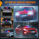 Nilight 12LED Traffic Advisor Strobe Light Bar Red Blue Emergency Warning Hazard Safety Dash Front/Rear Windshield Flashing Lights for Cars Trucks Police Firefighter Plow Construction Vehicles