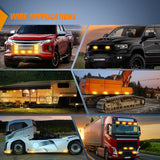 Nilight 4PCS LED Strobe lights 12V 24V Sync Feature Amber 24LED Emergency Hazard Warning Lights with Controller Hard Wire or Cigarette Lighter Plug for Car Truck RVs Campers