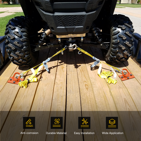 Nilight 2Pcs 1/2" D Rings for Trailers Heavy Duty Trailer Tie Down Rings, Incl. Mounting Hardware, Forged Steel Bolt-On Grab with Back Plates Compatible with Tractor RV UTV Truck, Max 12000Lbs, Orange