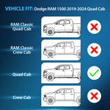 Rain Guards for Dodge RAM 1500 2019 2020 2021 2022 2023 2024 Quad Cab Original Window Deflectors, Vent Window Visors-4PCS