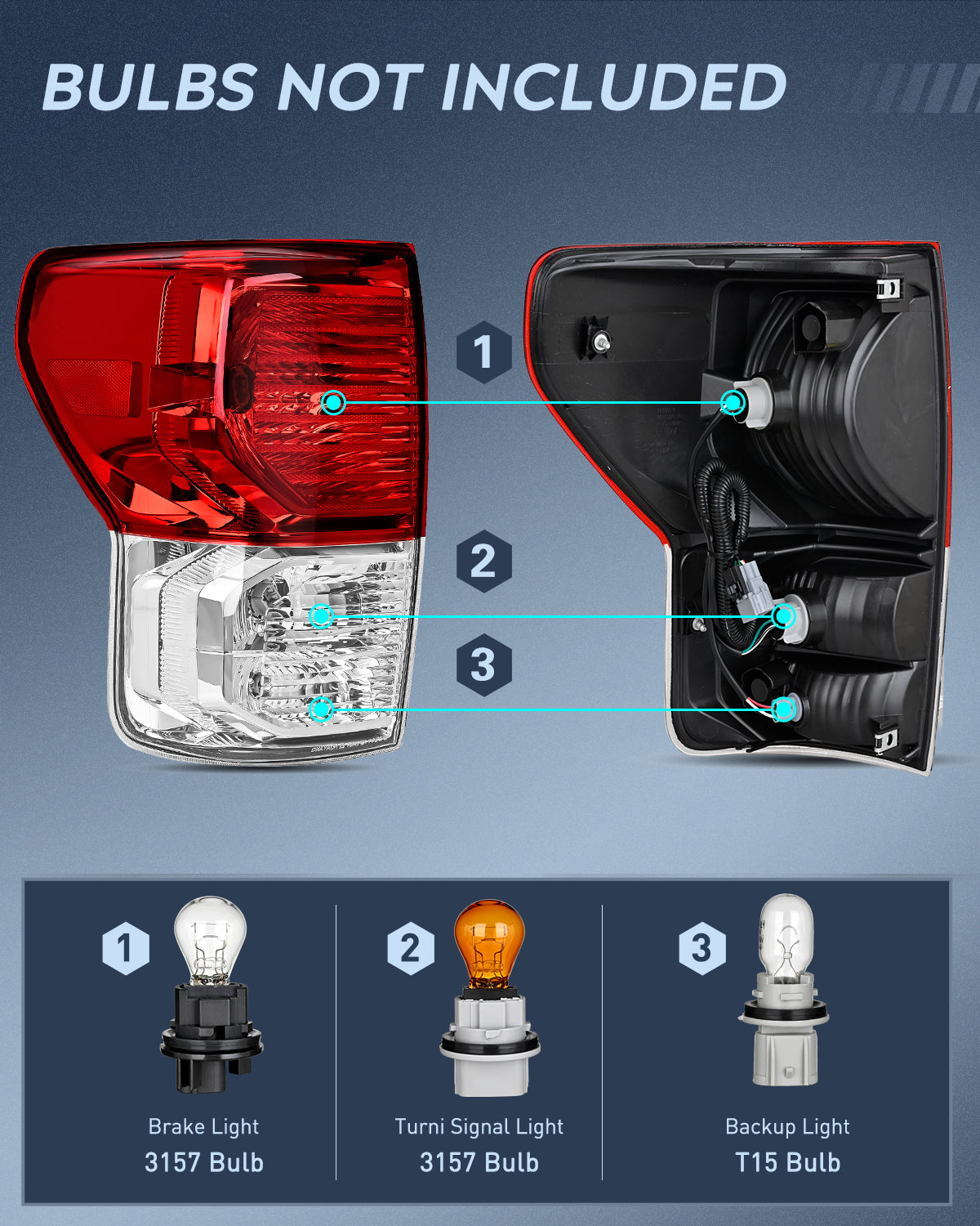 Taillight Assembly Taillight Assembly Compatible with 2007 2008 2009 2010 2011 2012 2013 Toyota Tundra Rear Tail Light Lamp Replacement OE Style Left Driver Side