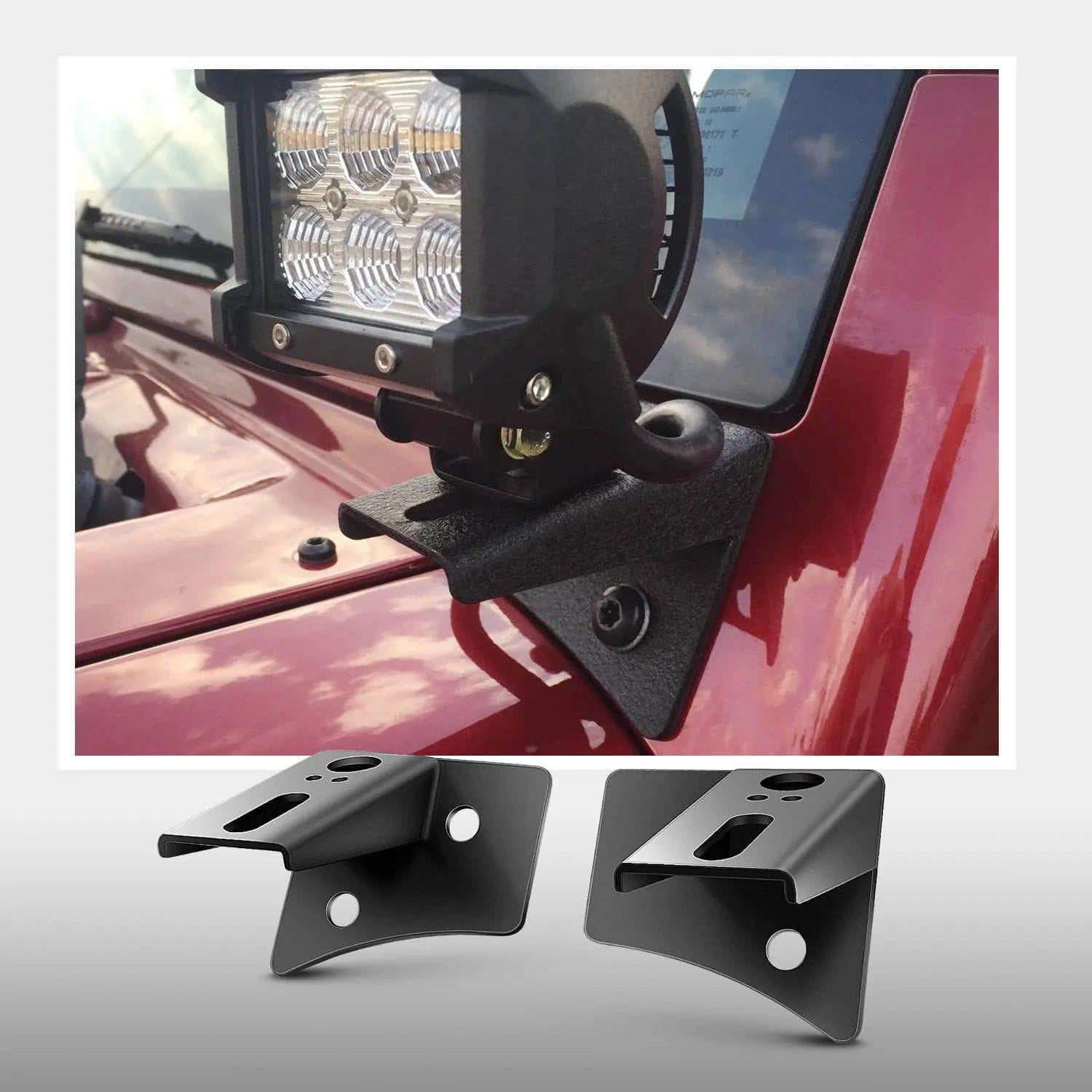 Mounting Accessory A-Pillar Windshield Hinge Mounts For 2007-2017 Jeep Wrangler JK