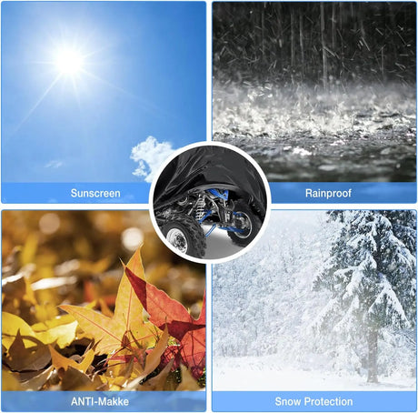 ATV Cover Waterproof 420D Heavy Duty Ripstop Material Black Protects 4 Wheeler from Snow Rain All Season All Weather UV Protection Fits up to 82 Inch Nilight