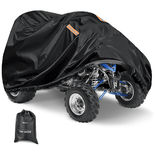ATV Cover Waterproof 420D Heavy Duty Ripstop Material Black Protects 4 Wheeler from Snow Rain All Season All Weather UV Protection Fits up to 82
