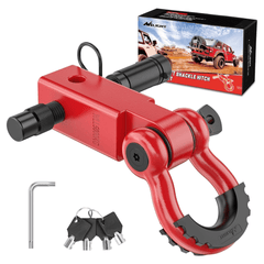 2 Inch Anti-Theft Shackle Hitch Receiver Set Red