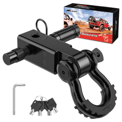 2 Inch Anti-Theft Shackle Hitch Receiver Set Black