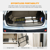 12.5ft Telescoping Ladder Aluminum Telescopic Extension Multi Purpose Ladders EN131 Certified - Extendable with Spring Load Locking Mechanism Non-Slip - 330 lb Max Capacity, Silver/Black (25% OFF Final Checkout)