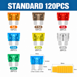 120Pcs Standard Blade Fuse Assortment kit
