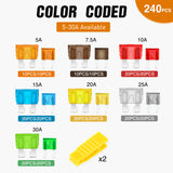 Accessories 240Pcs Standard & Mini Blade Fuse Set