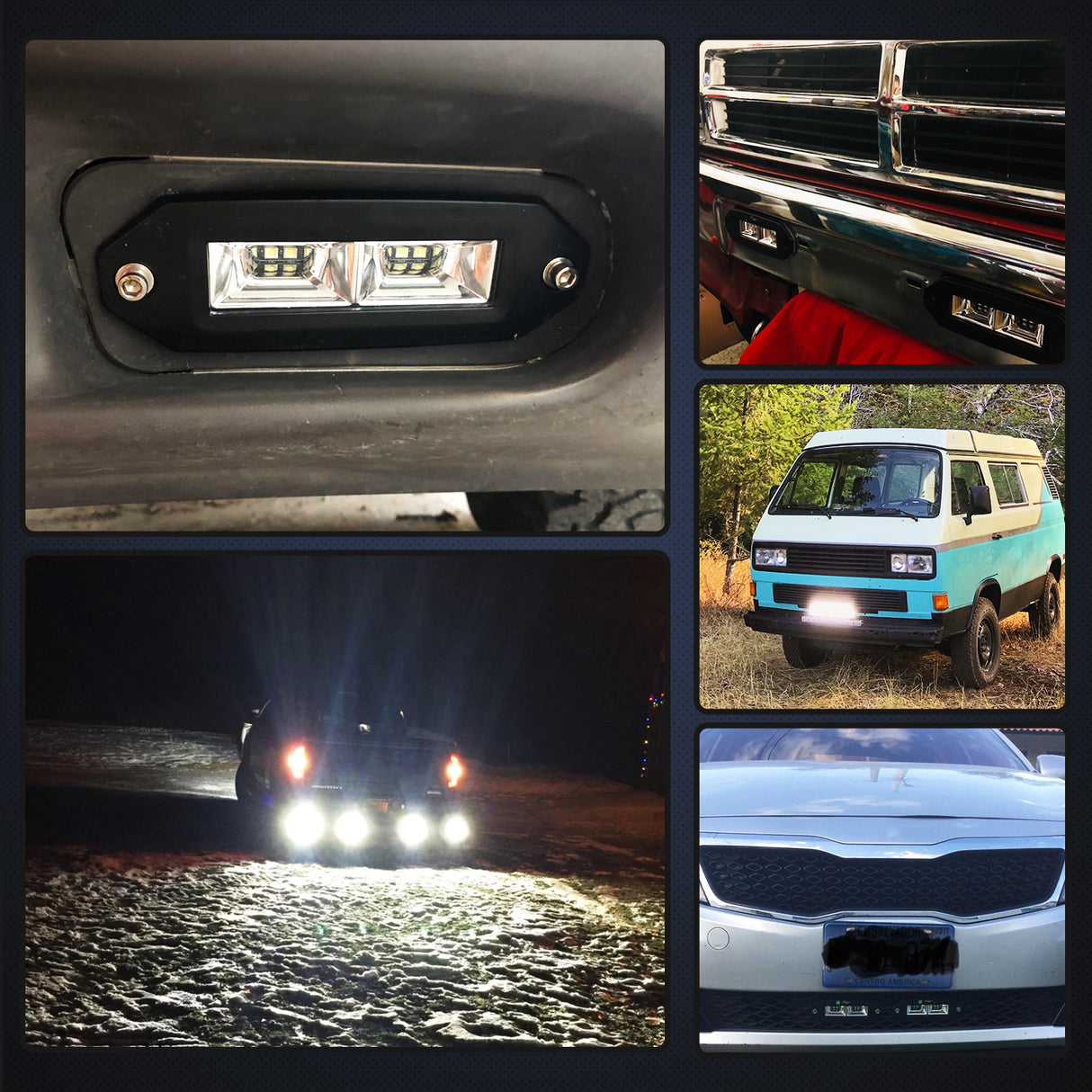 Nilight 7 Inch 40W 3600LM Flush Mount Flood LED Work Light (Pair)