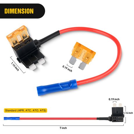 Wiring Harness Kit 10Pcs Standard Add-A-Circuit Fuse Adapter