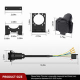 Accessories 4 Way Flat to 7 Way RV Trailer Blade Adapter Plug