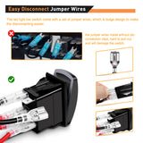 4Gang Aluminum 5Pin ON/Off Blue Rocker Switch Panel w/ QC 3.0 Dual USB Charger Voltmeter