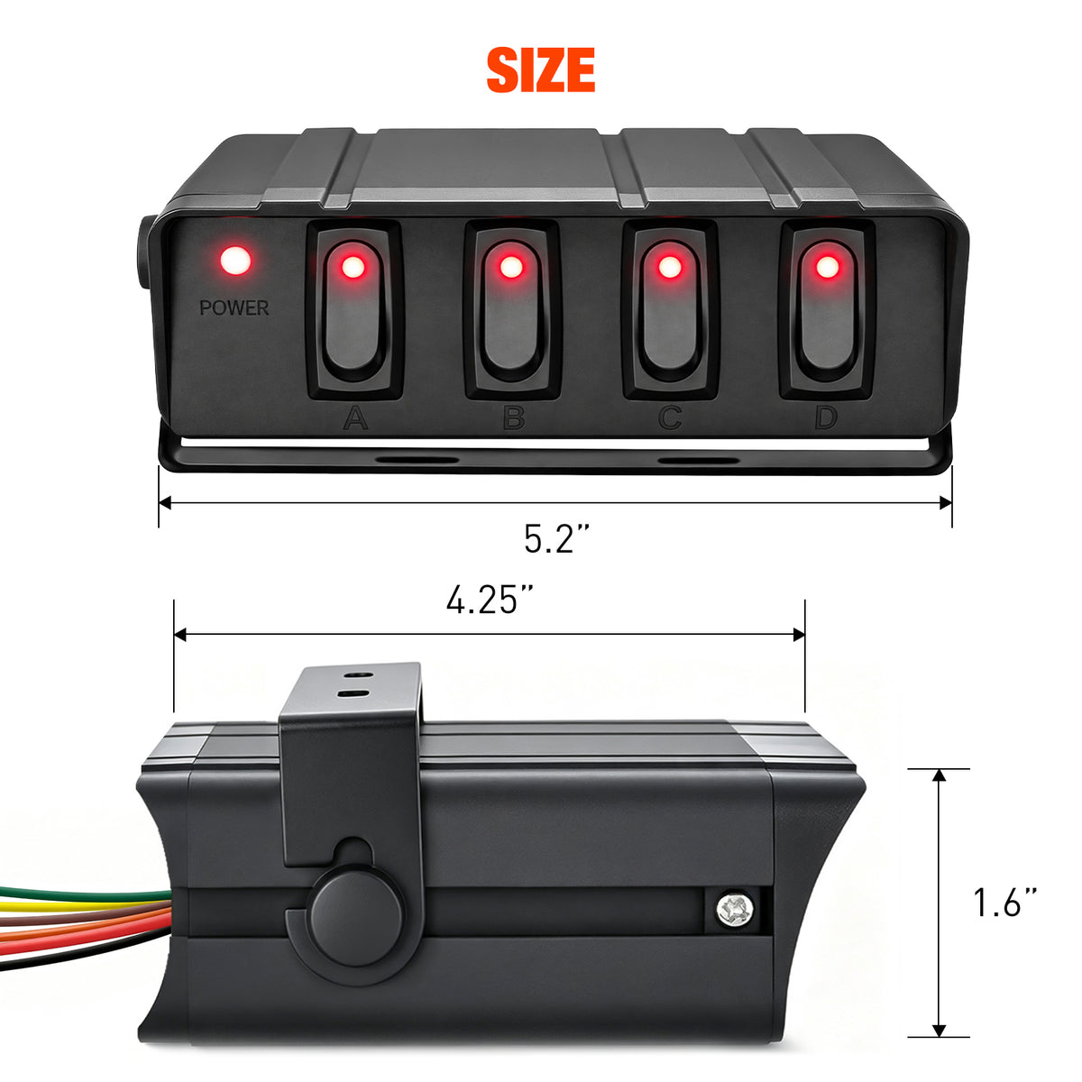 4Gang SPST Rocker Switch Box