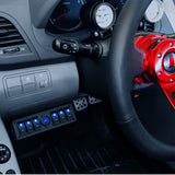 6Gang Aluminum ON/Off Rocker Switch Box w/ QC 3.0 Dual USB Charger Voltmeter
