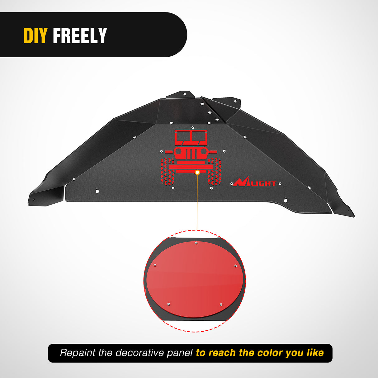 2007 2008 2009 2010 2011 2012 2013 2014 2015 2016 2017 2018 Jeep Wrangler JK JKU 4WD Rear Inner Fender Liners Wheel Cover