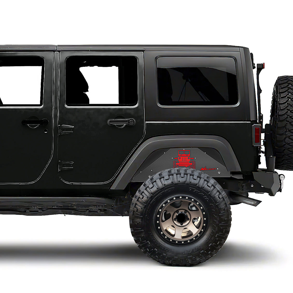2007 2008 2009 2010 2011 2012 2013 2014 2015 2016 2017 2018 Jeep Wrangler JK JKU 4WD Rear Inner Fender Liners Wheel Cover