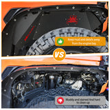 2018 2019 2020 2021 2022 Jeep Wrangler JL JLU Front Inner Fender Liners Wheel Cover