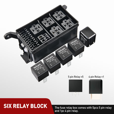 Accessories Fuse and Relay Block Box 6 Slots 12V ATC/ATO Universal Waterproof Kit for Car Truck Marine Boat