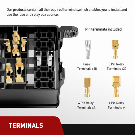 Accessories Fuse and Relay Block Box 6 Slots 12V ATC/ATO Universal Waterproof Kit for Car Truck Marine Boat