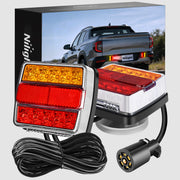 Magnetic LED Trailer Towing Light Kit w/ 7 Pin Plug Tail Stop Amber