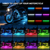Led Light Strip Motorcycle RGB APP Remote Control LED Strip Lights 12PCS