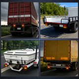 Tail Brake Turn Reverse Lights 6 Inch Oval Amber Tail Lights flush Mount Grommets Plugs w/Mounting Brackets (Pair)